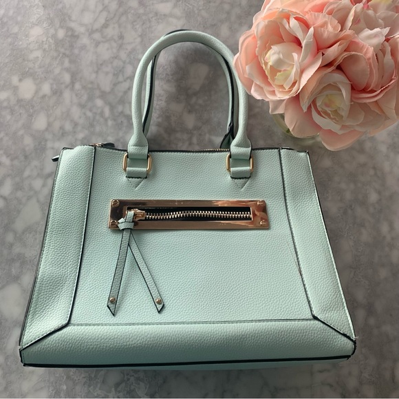 Call It Spring Handbags - Call It Spring mint green purse with lots of storage zippers.